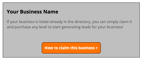 An example of how your business would appear in the directory.